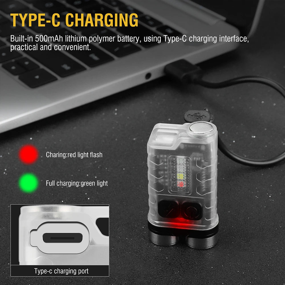 Rechargeable LED Keychain Flashlight with UV Work Light