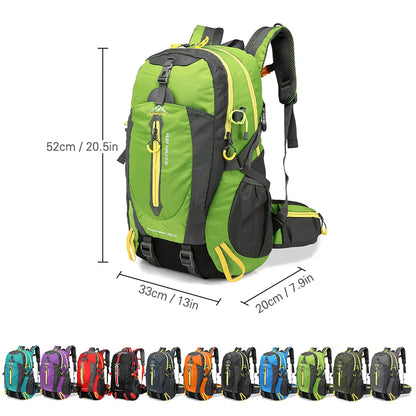 TrailGuard 40L: All-Terrain Waterproof Hiking & Laptop Backpack